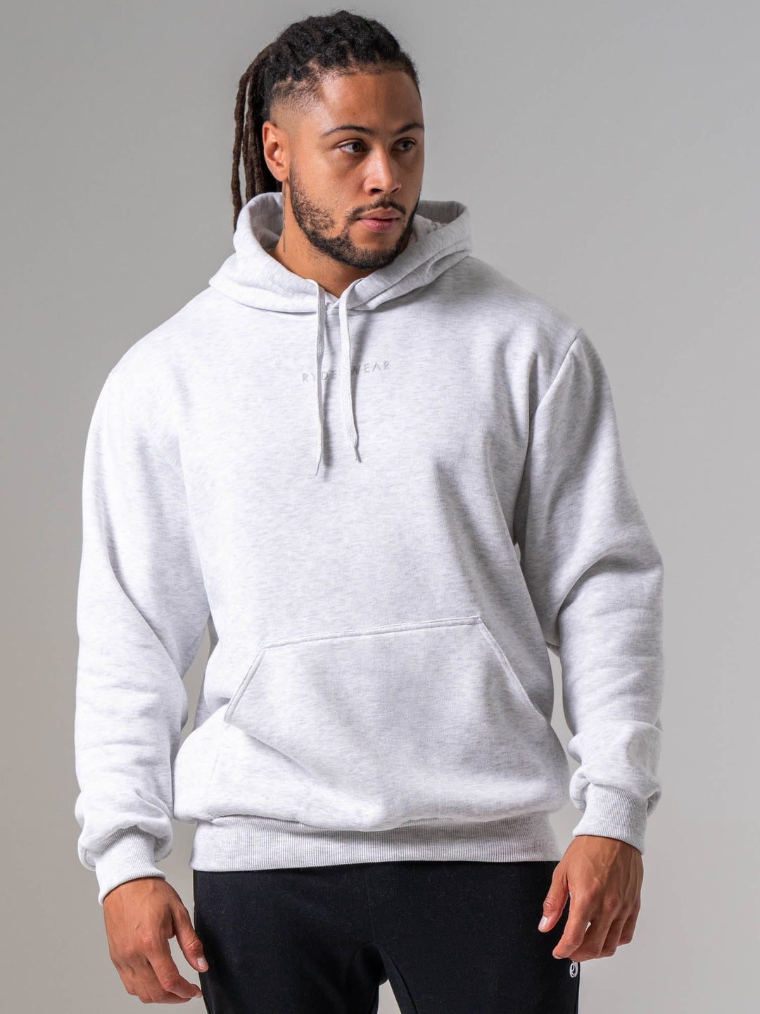 Ryderwear Essential Hoodie - Snow Marl Clothing Ryderwear 