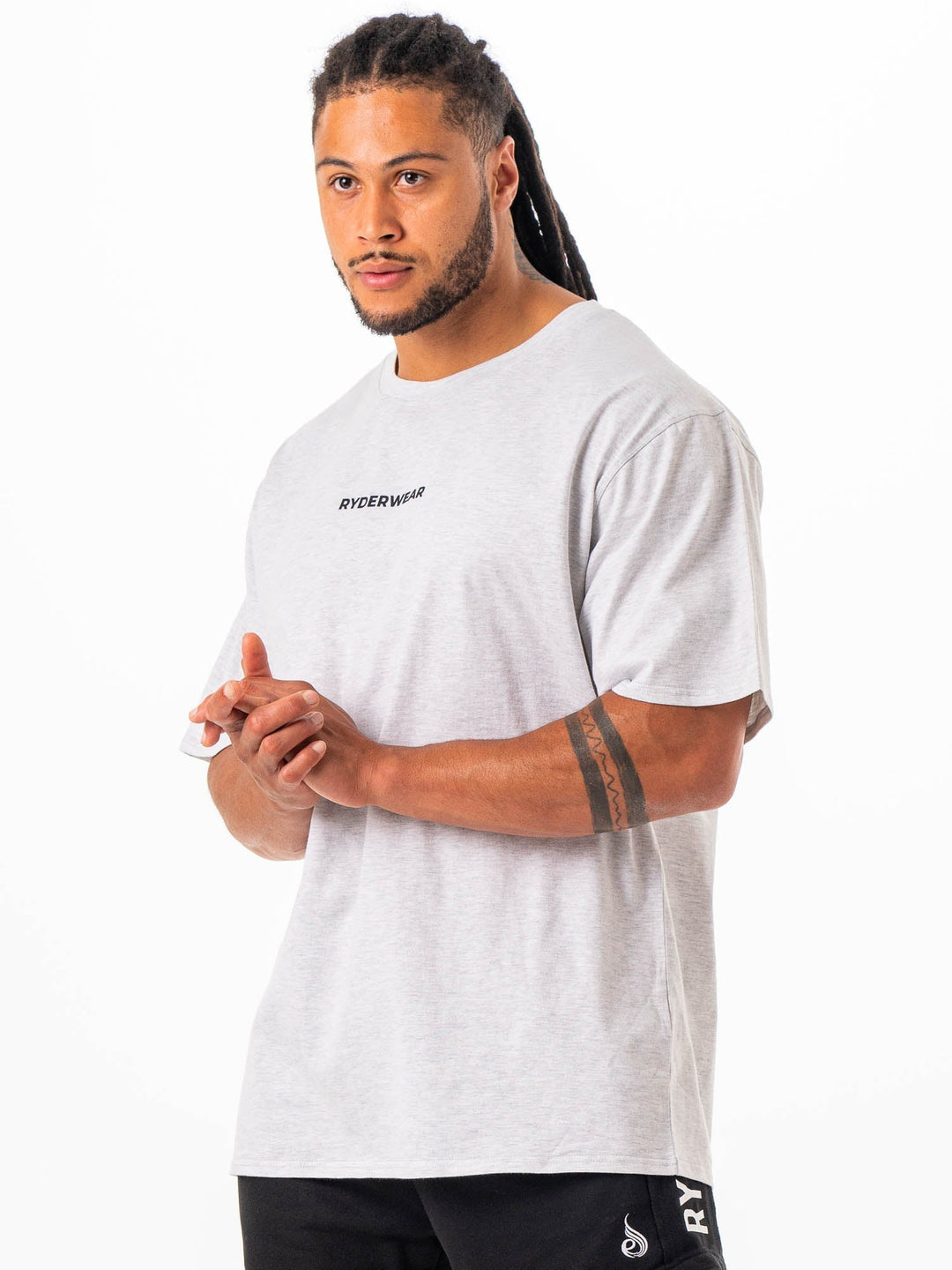 Ryderwear Oversized Tshirt - Snow Marl Clothing Ryderwear 