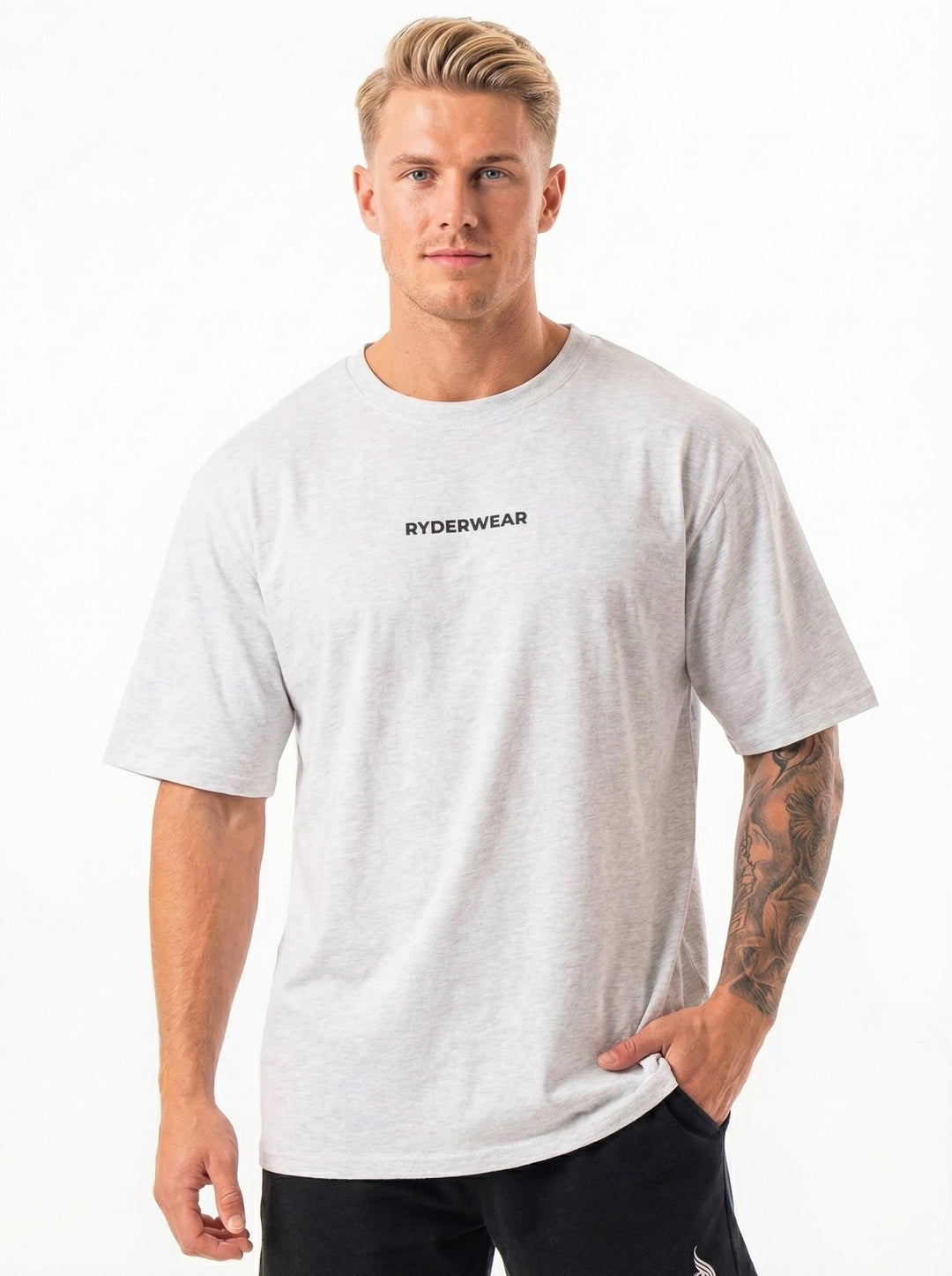 Ryderwear Oversized Tshirt - Snow Marl Clothing Ryderwear 