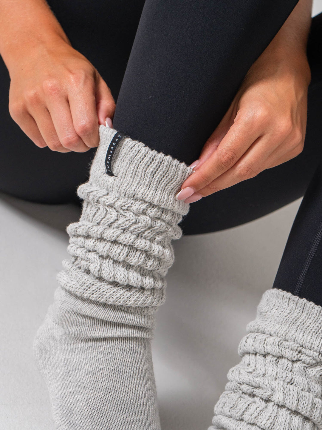 Scrunch Crew Socks - Snow Marl Socks Ryderwear 