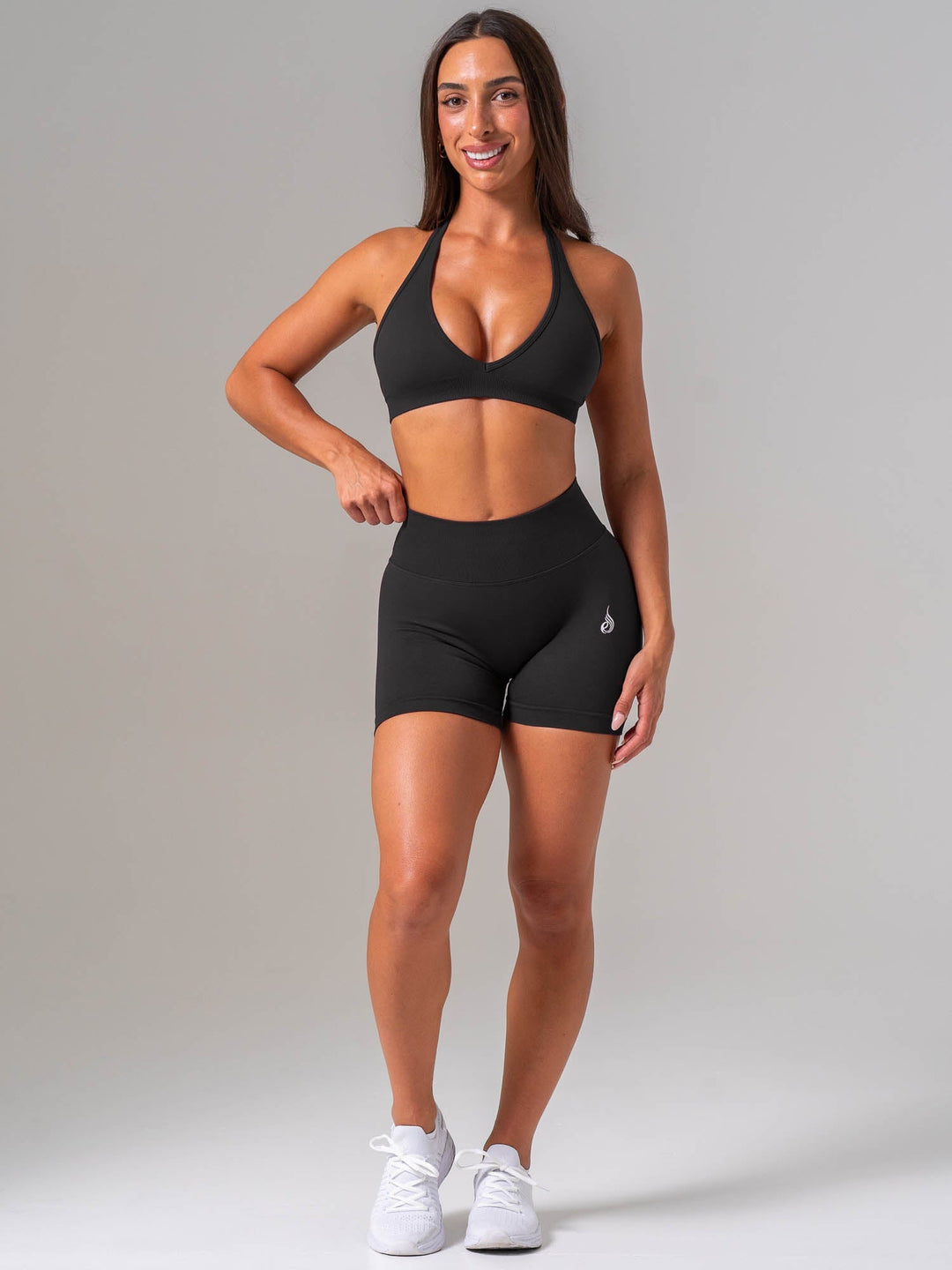 Sculpt Seamless Halter Bra - Black Clothing Ryderwear 