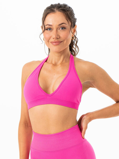 Sculpt Seamless Halter Bra Hot Pink