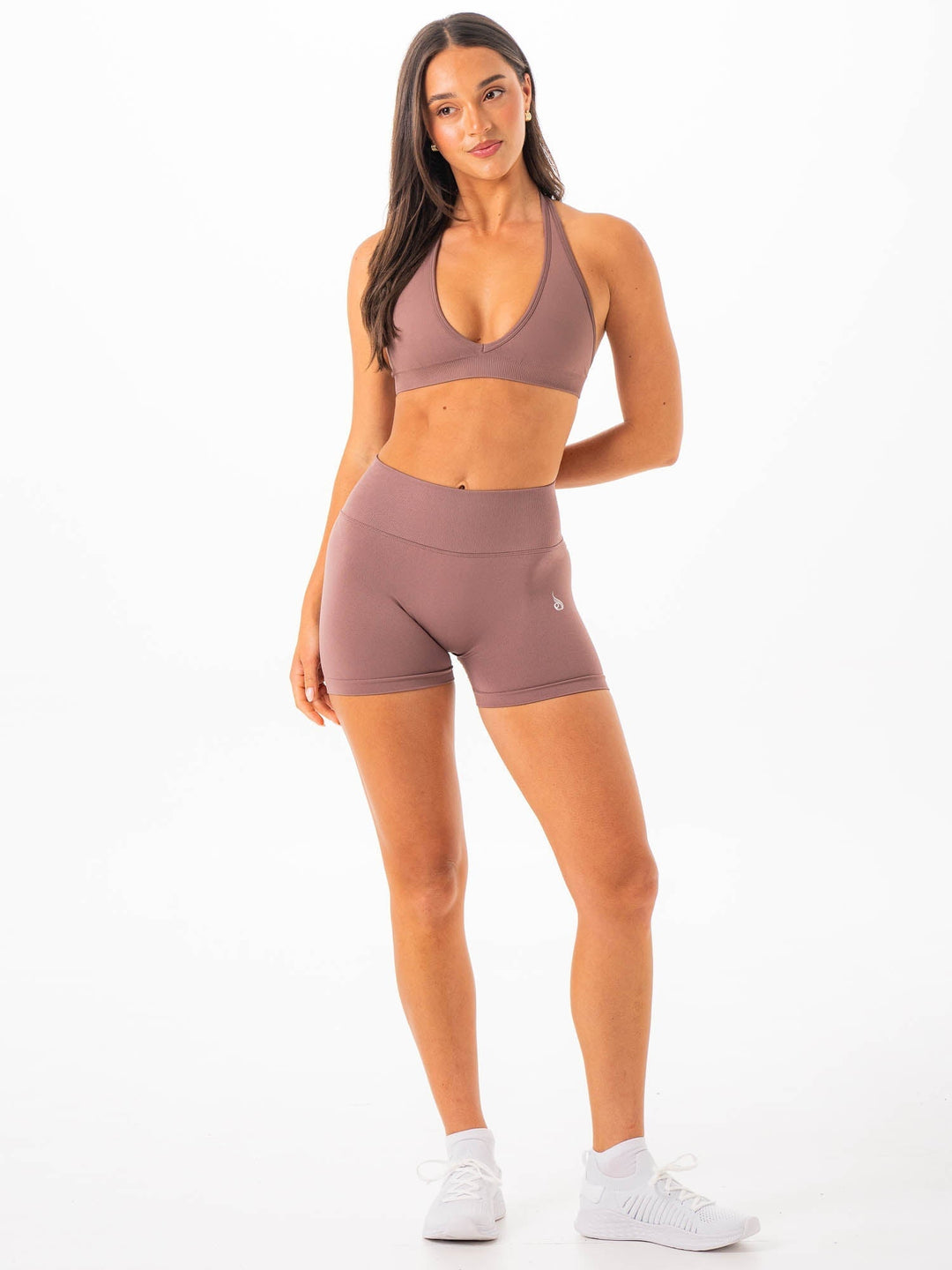 Sculpt Seamless Halter Bra - Mocha Clothing Ryderwear 
