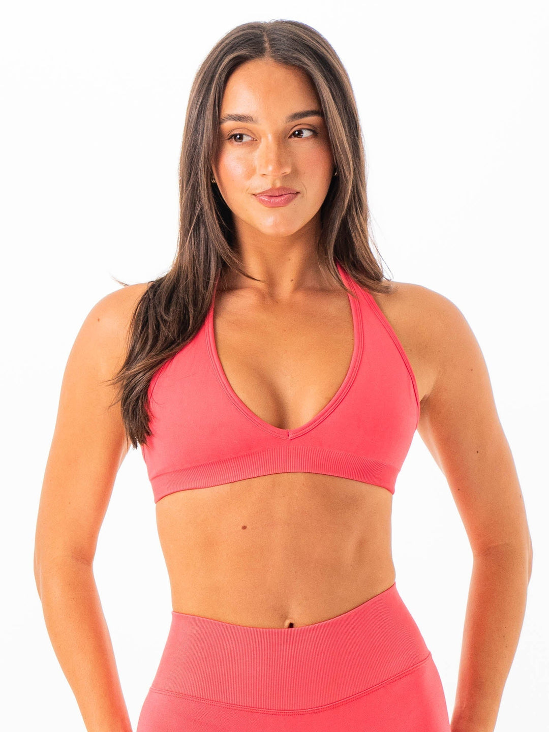 Sculpt Seamless Halter Bra - Watermelon Clothing Ryderwear 