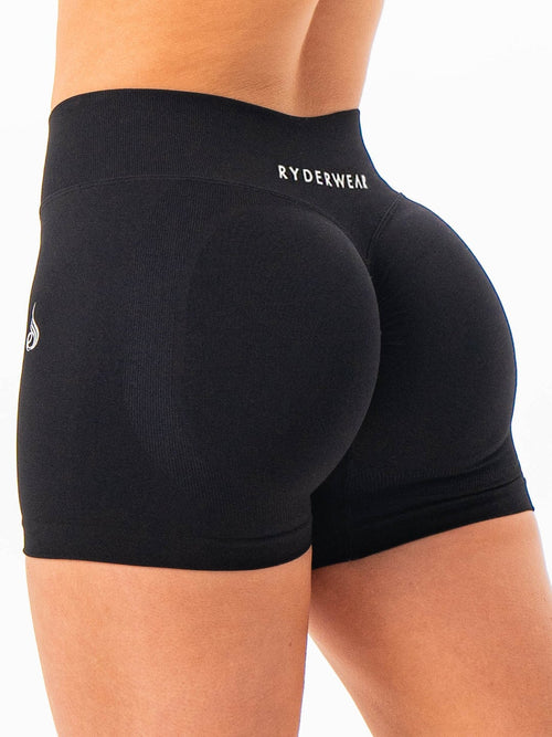 Sculpt Seamless Mini Mid Rise Shorts Black