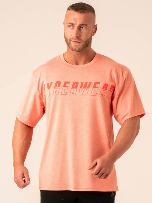 Soft Tech Oversized T-Shirt Coral Marl