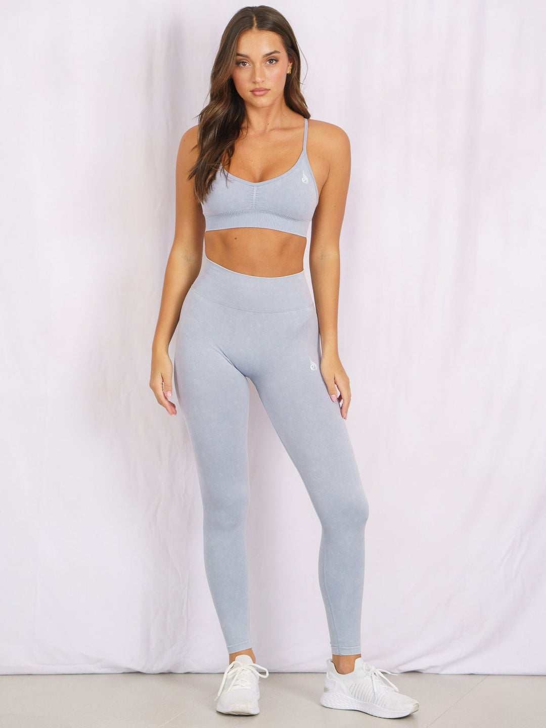 Stonewash Scrunch Seamless Leggings - Dusty Blue Stonewash Clothing Ryderwear 