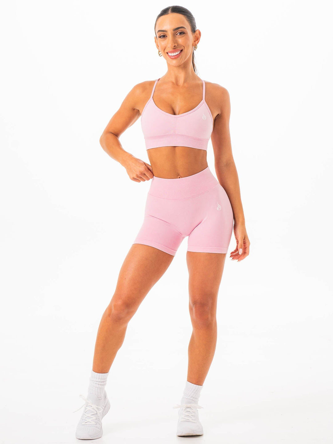 Stonewash Scrunch Seamless Shorts - Blush Stonewash Clothing Ryderwear 