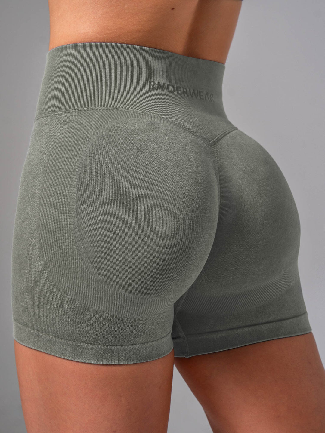 Stonewash Scrunch Seamless Shorts - Eucalyptus Clothing Ryderwear 