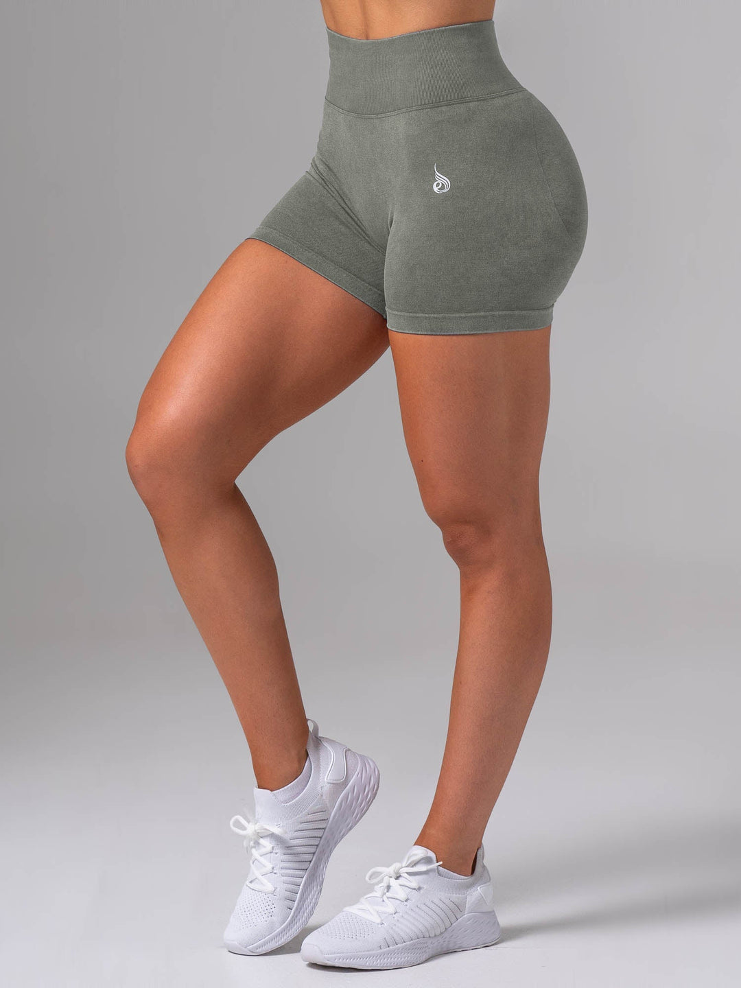 Stonewash Scrunch Seamless Shorts - Eucalyptus Clothing Ryderwear 