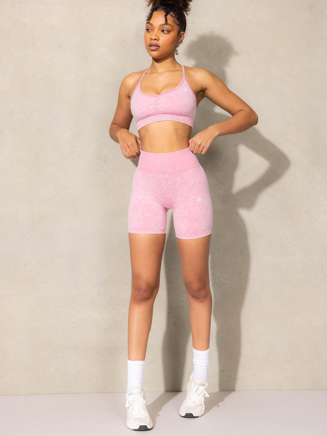 Stonewash Scrunch Seamless Shorts - Pink Stonewash Clothing Ryderwear 