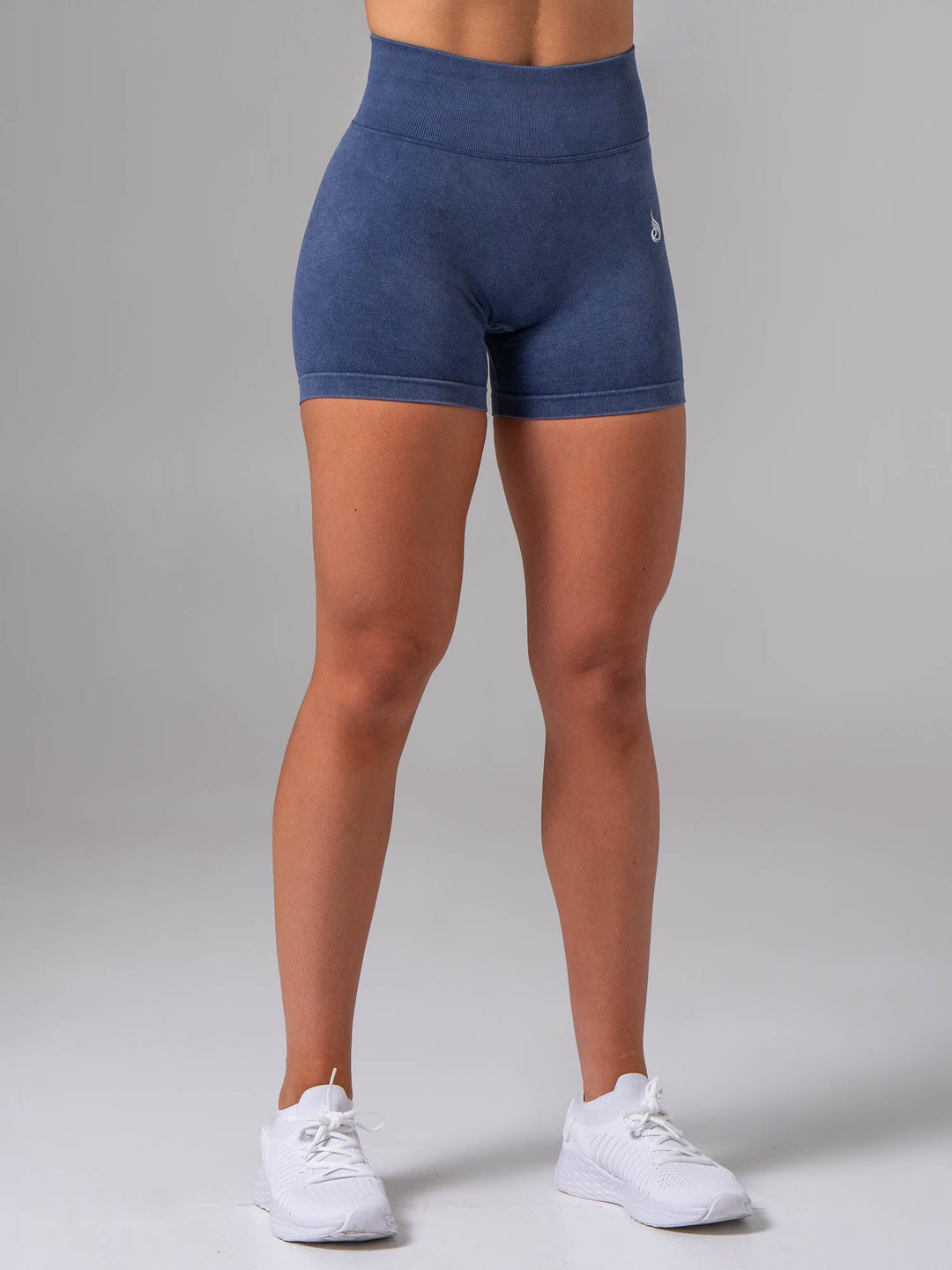 Stonewash Seamless Invisible Scrunch Shorts - Navy Clothing Ryderwear 