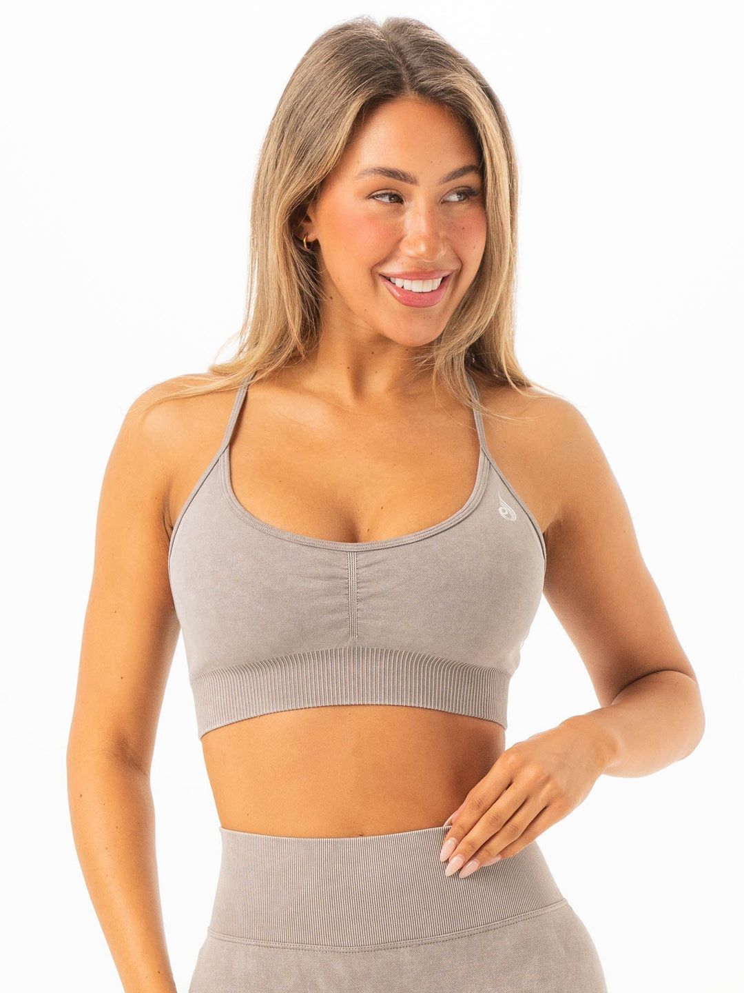 Stonewash Seamless Sports Bra - Ash Stonewash Clothing Ryderwear 