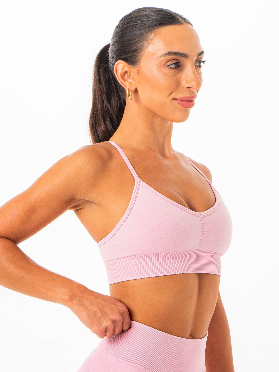 Stonewash Seamless Sports Bra - Blush Stonewash Clothing Ryderwear 