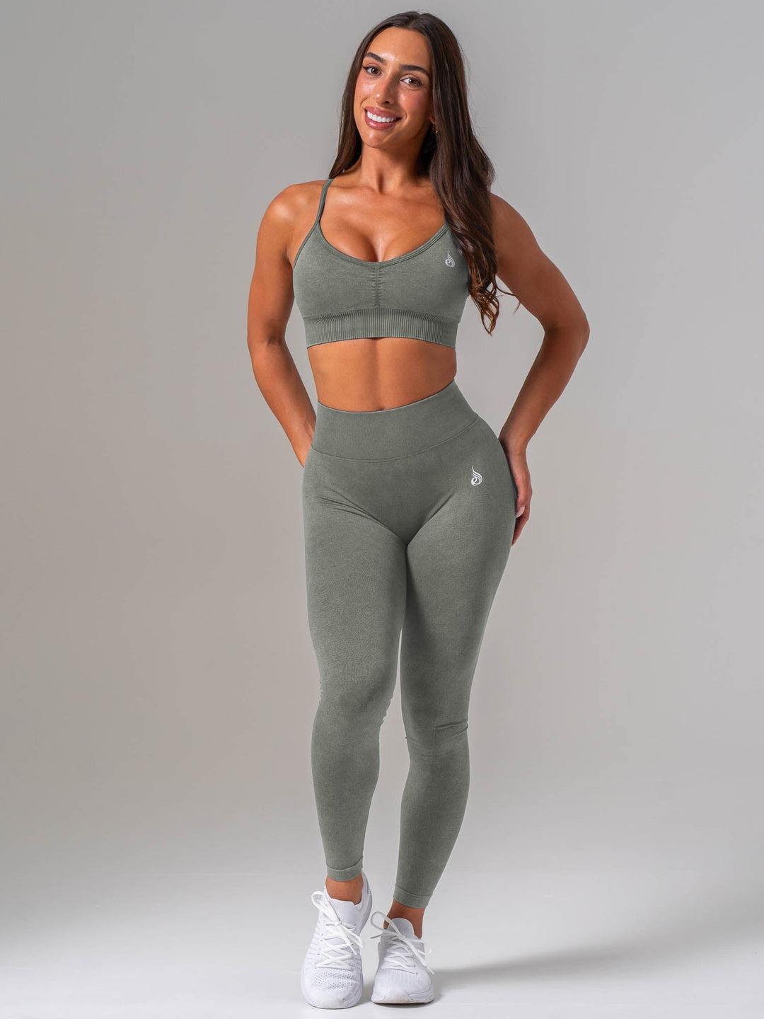 Stonewash Seamless Sports Bra - Eucalyptus Clothing Ryderwear 
