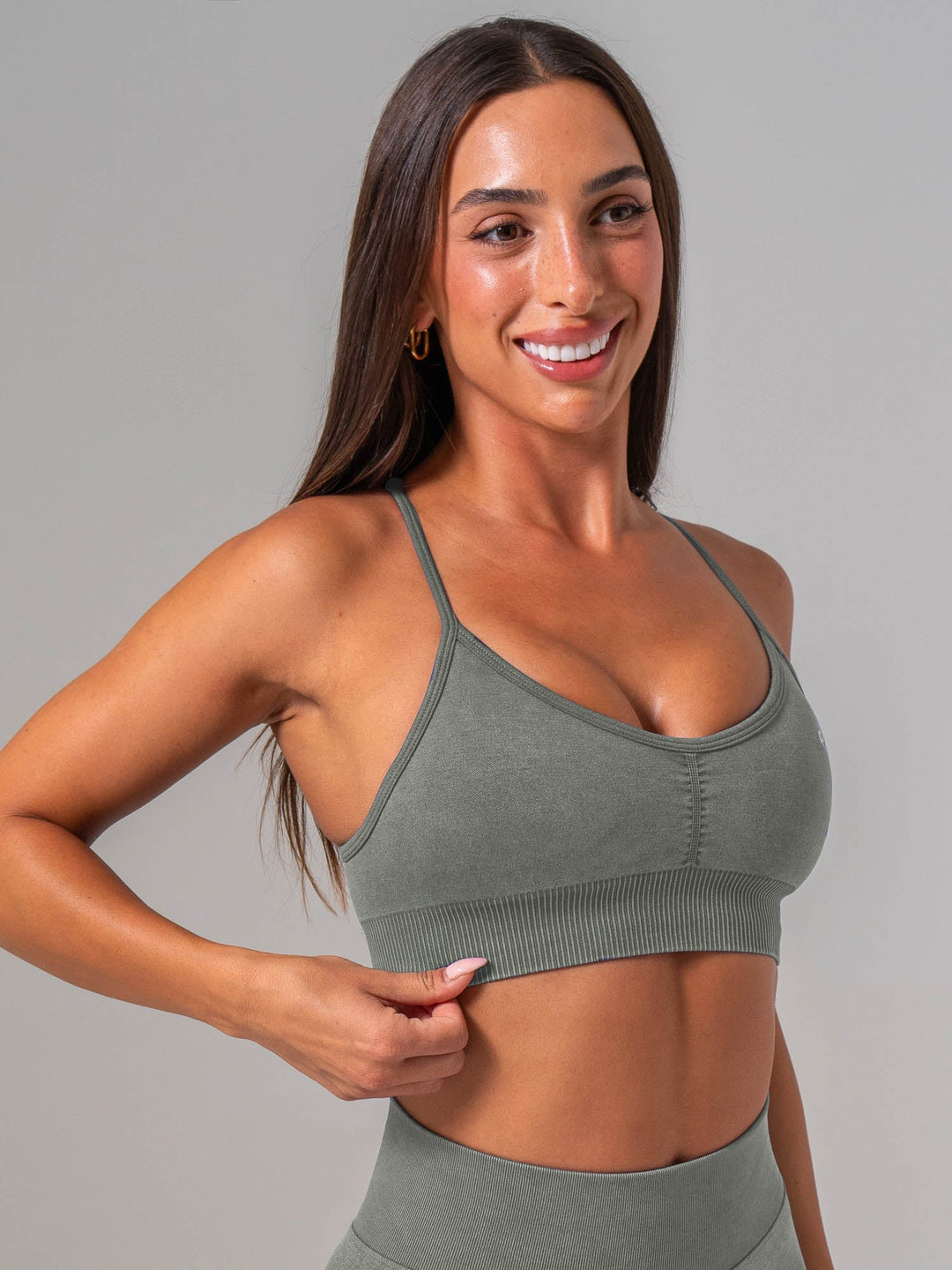 Stonewash Seamless Sports Bra - Eucalyptus Clothing Ryderwear 
