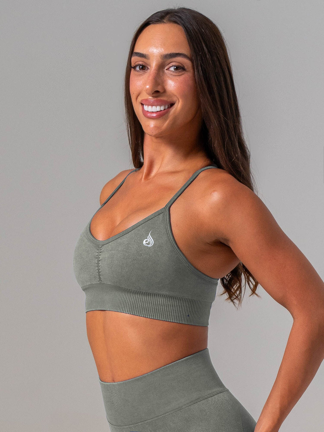 Stonewash Seamless Sports Bra - Eucalyptus Clothing Ryderwear 