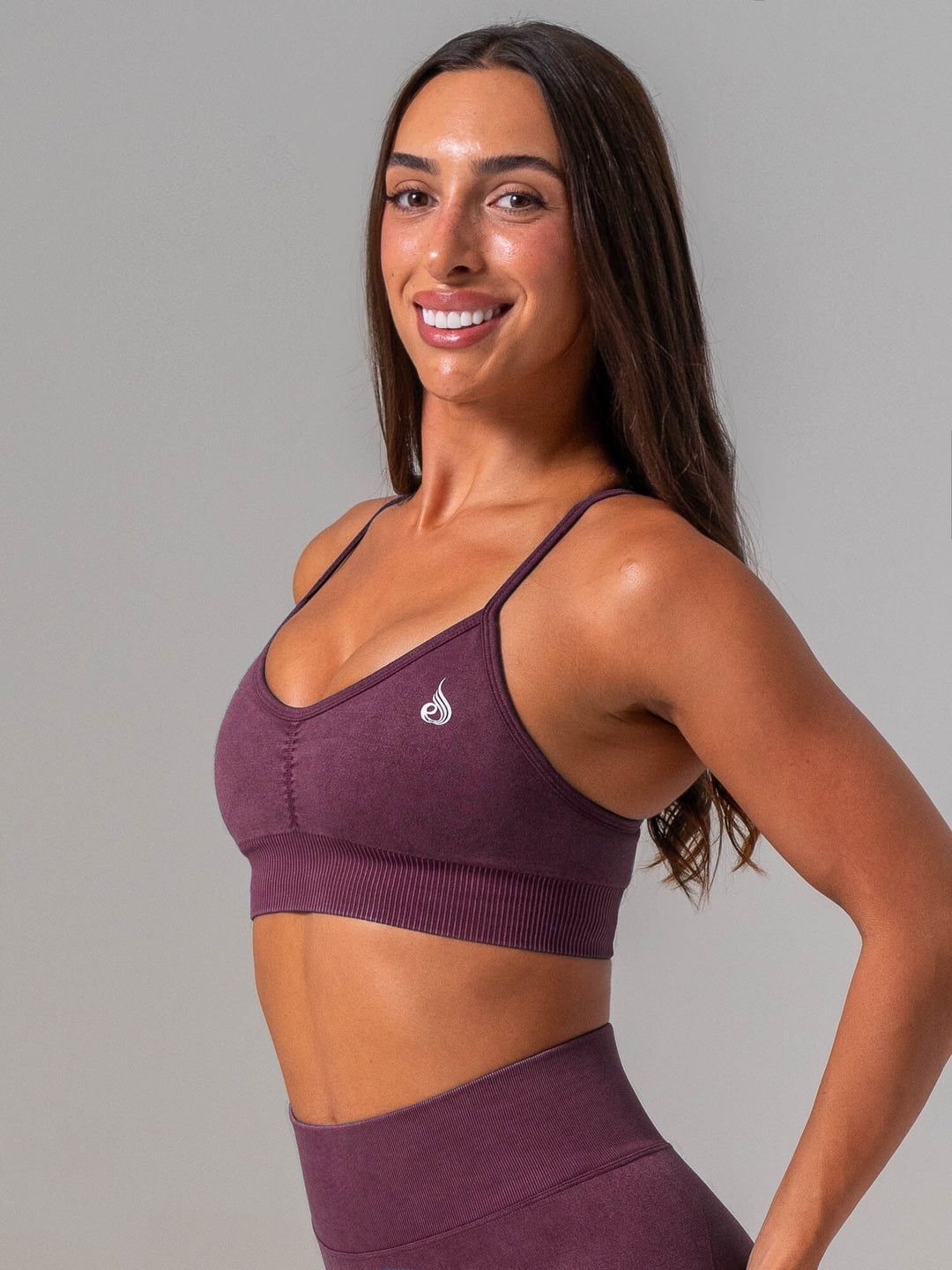 Stonewash Seamless Sports Bra - Plum Clothing Ryderwear 