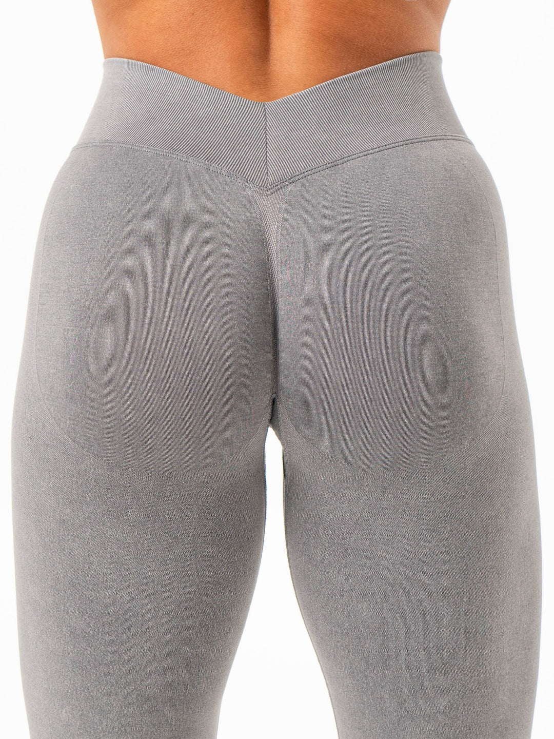 Stonewash Seamless V Back Leggings - Grey Clothing Ryderwear 