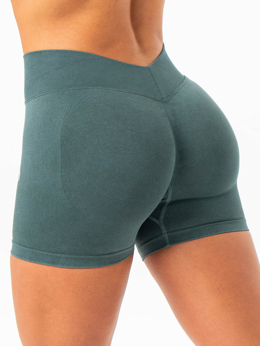 Stonewash Seamless V Back Shorts - Petrol Clothing Ryderwear 
