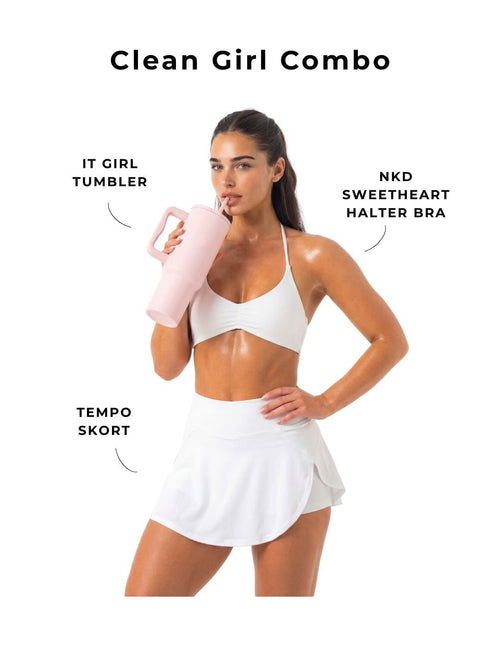 Ultimate Clean Girl Combo Sports Bra • Skort • Tumbler