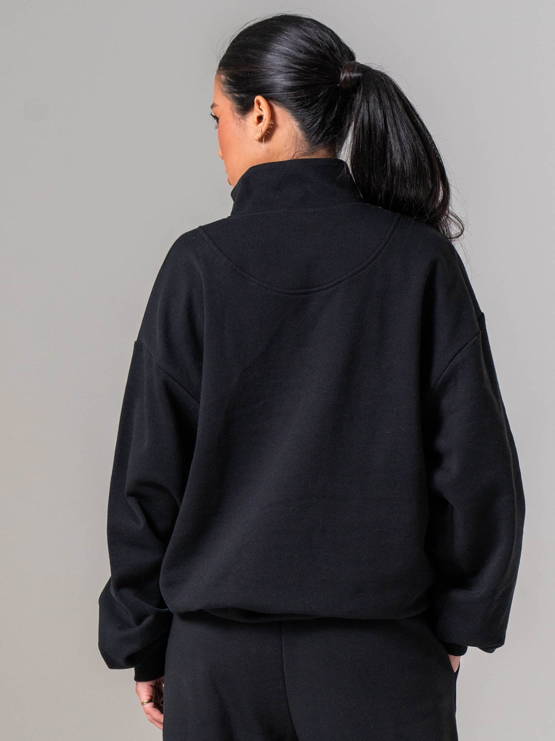 Unisex Fleece Half Zip - Black Clothing Ryderwear 