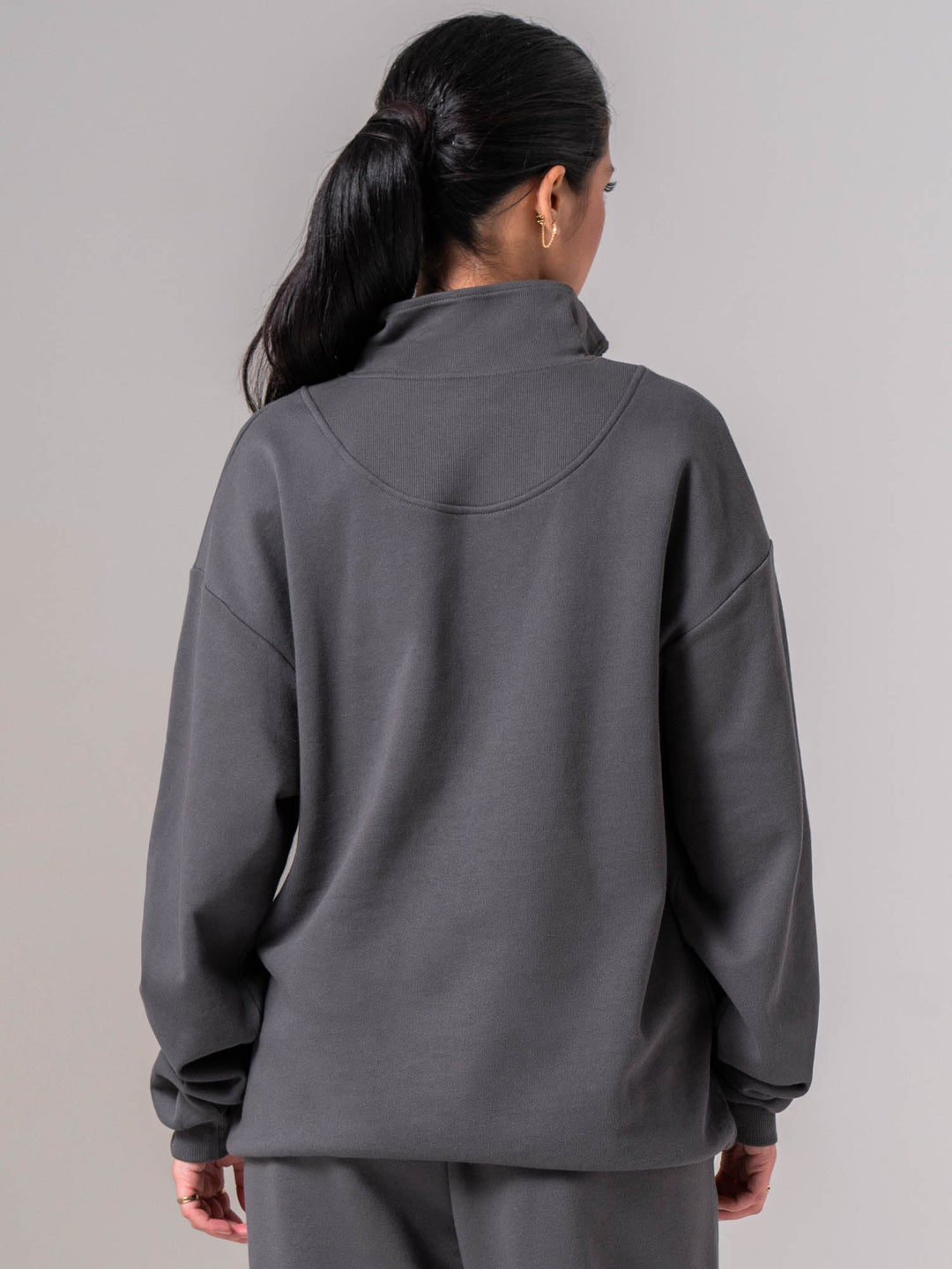 Unisex Fleece Half Zip - Charcoal Clothing Ryderwear 