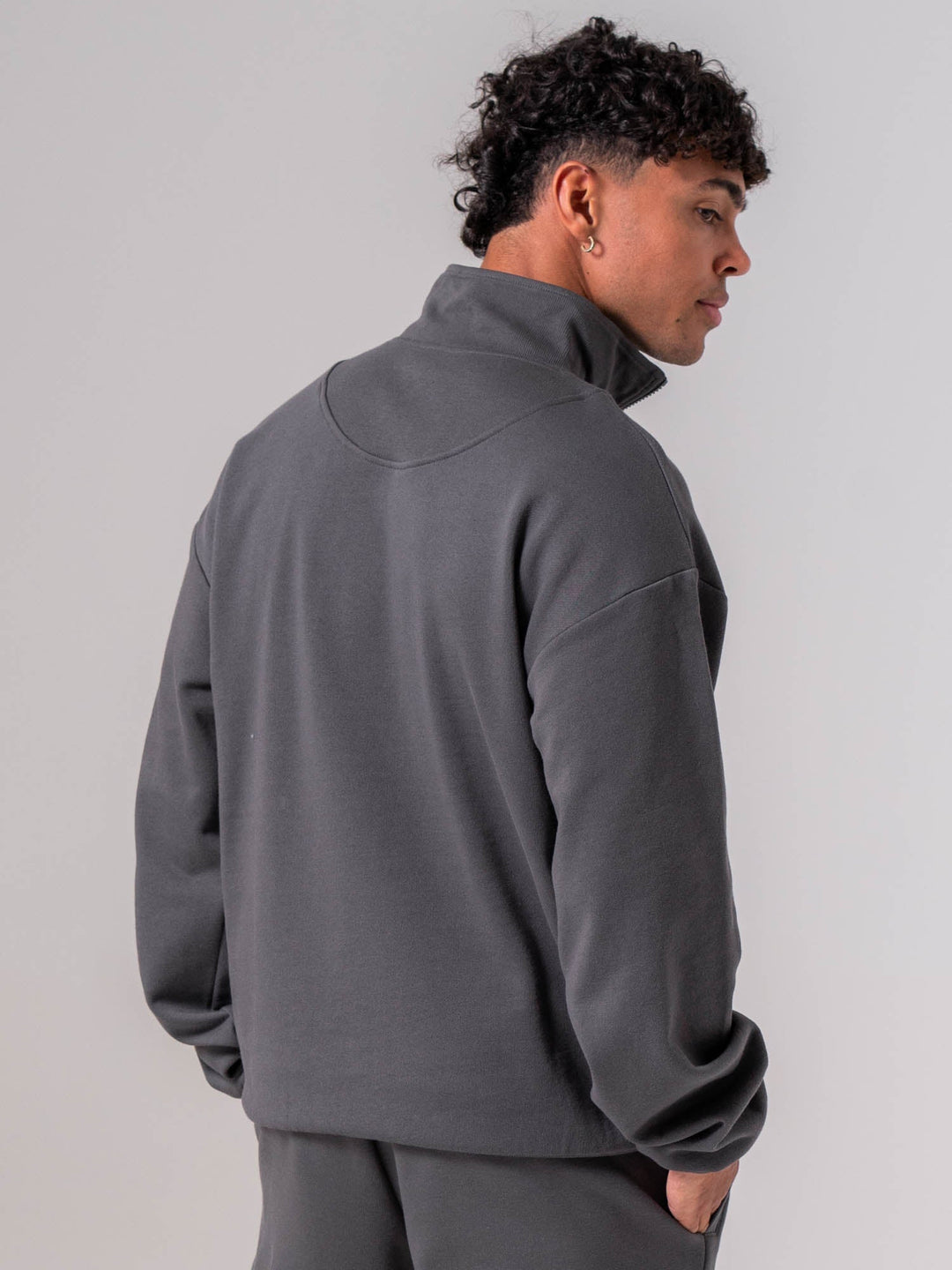 Unisex Fleece Half Zip - Charcoal Clothing Ryderwear 