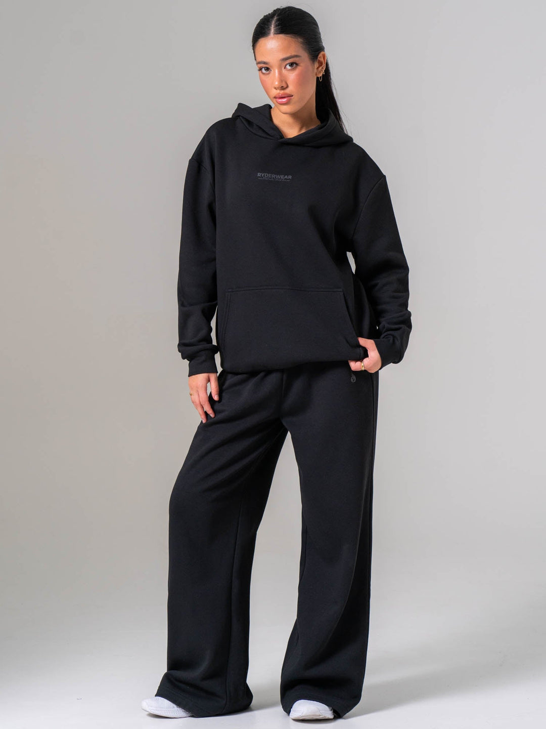 Unisex Fleece Hoodie - Black Clothing Ryderwear 