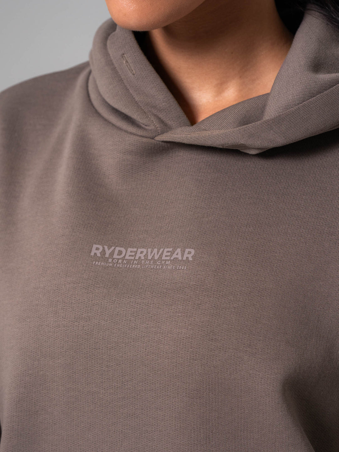 Unisex Fleece Hoodie - Deep Taupe Clothing Ryderwear 