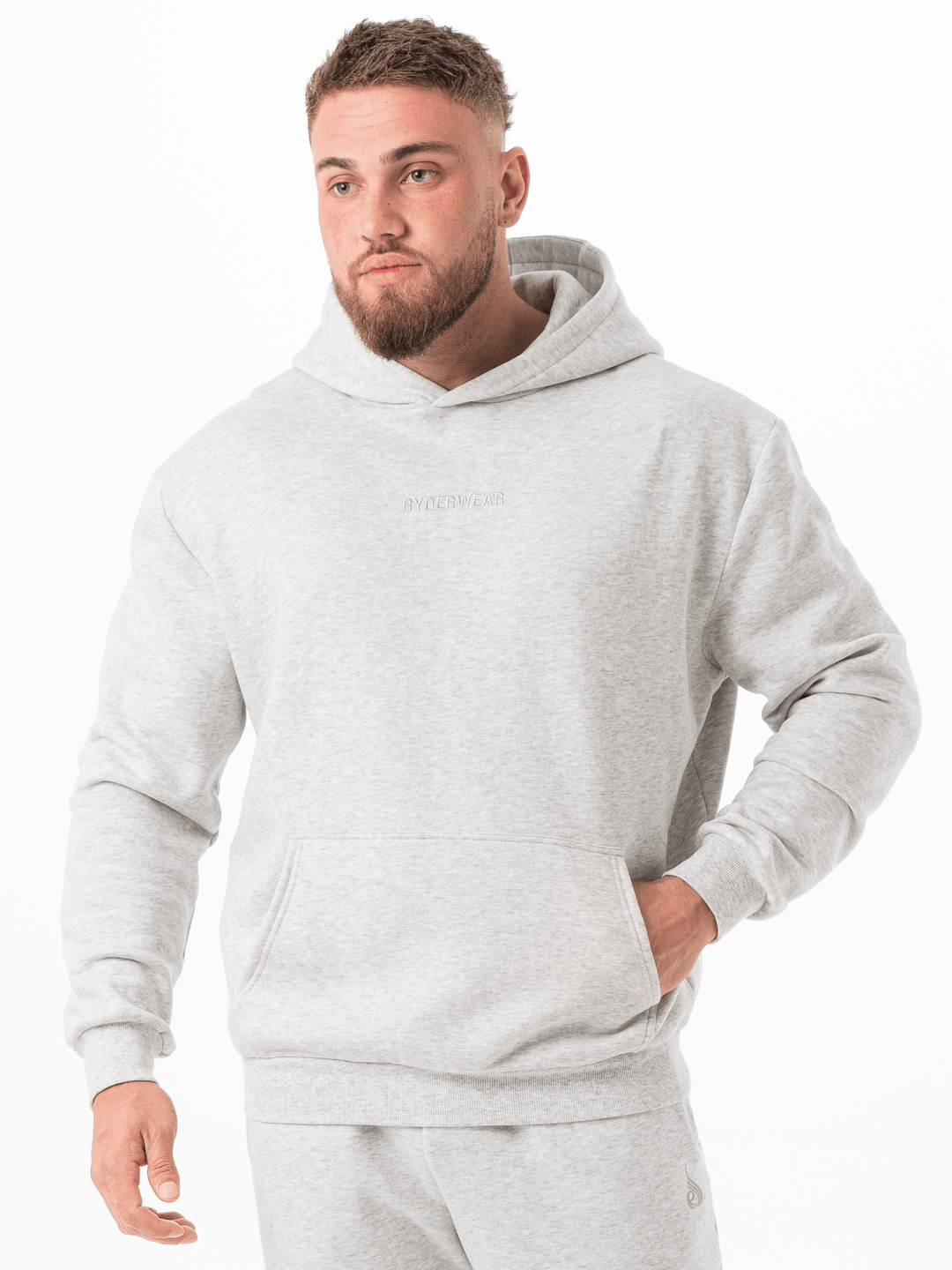 Unisex Hoodie - Snow Marl Clothing Ryderwear 