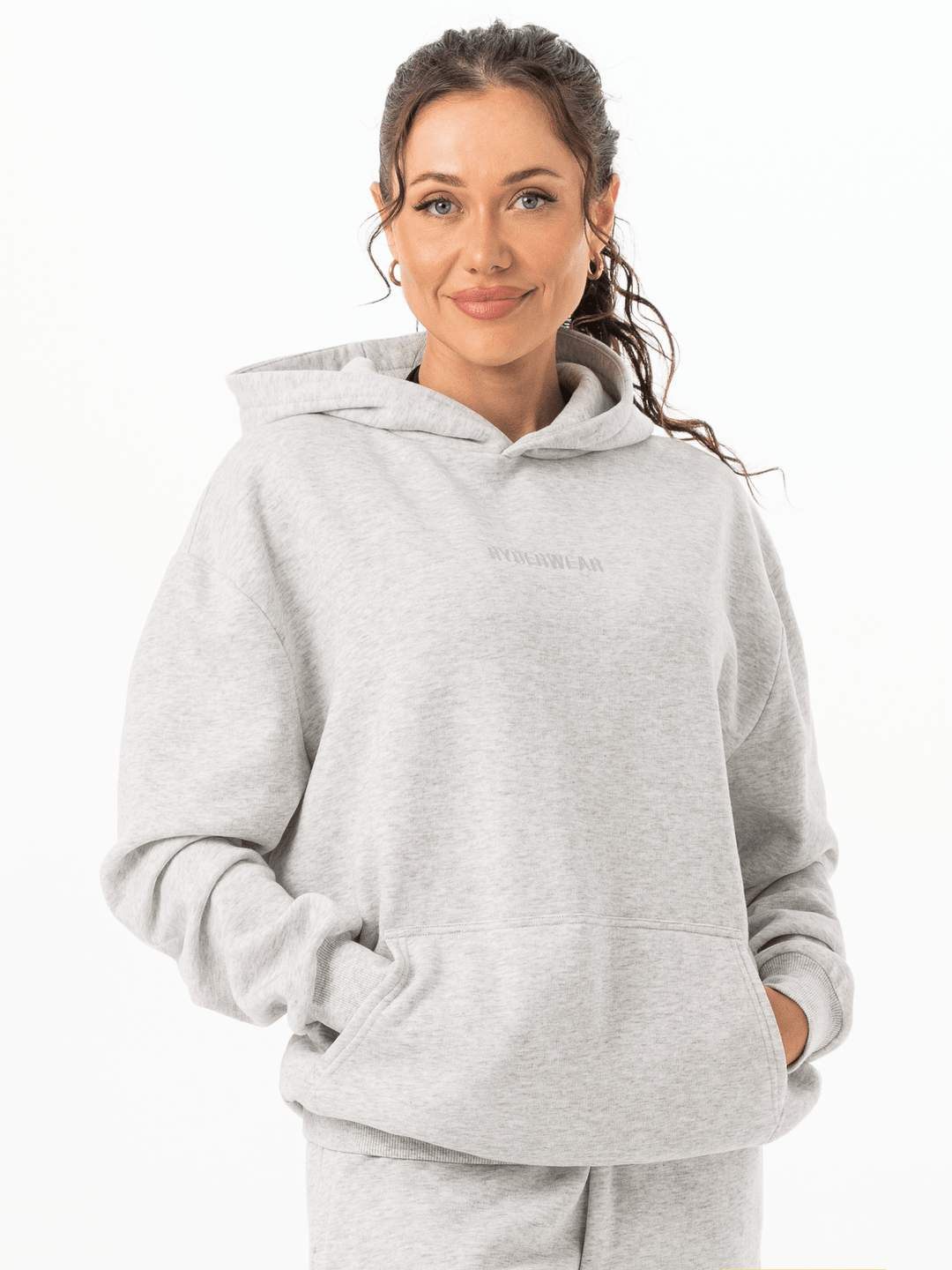 Unisex Hoodie - Snow Marl Clothing Ryderwear 