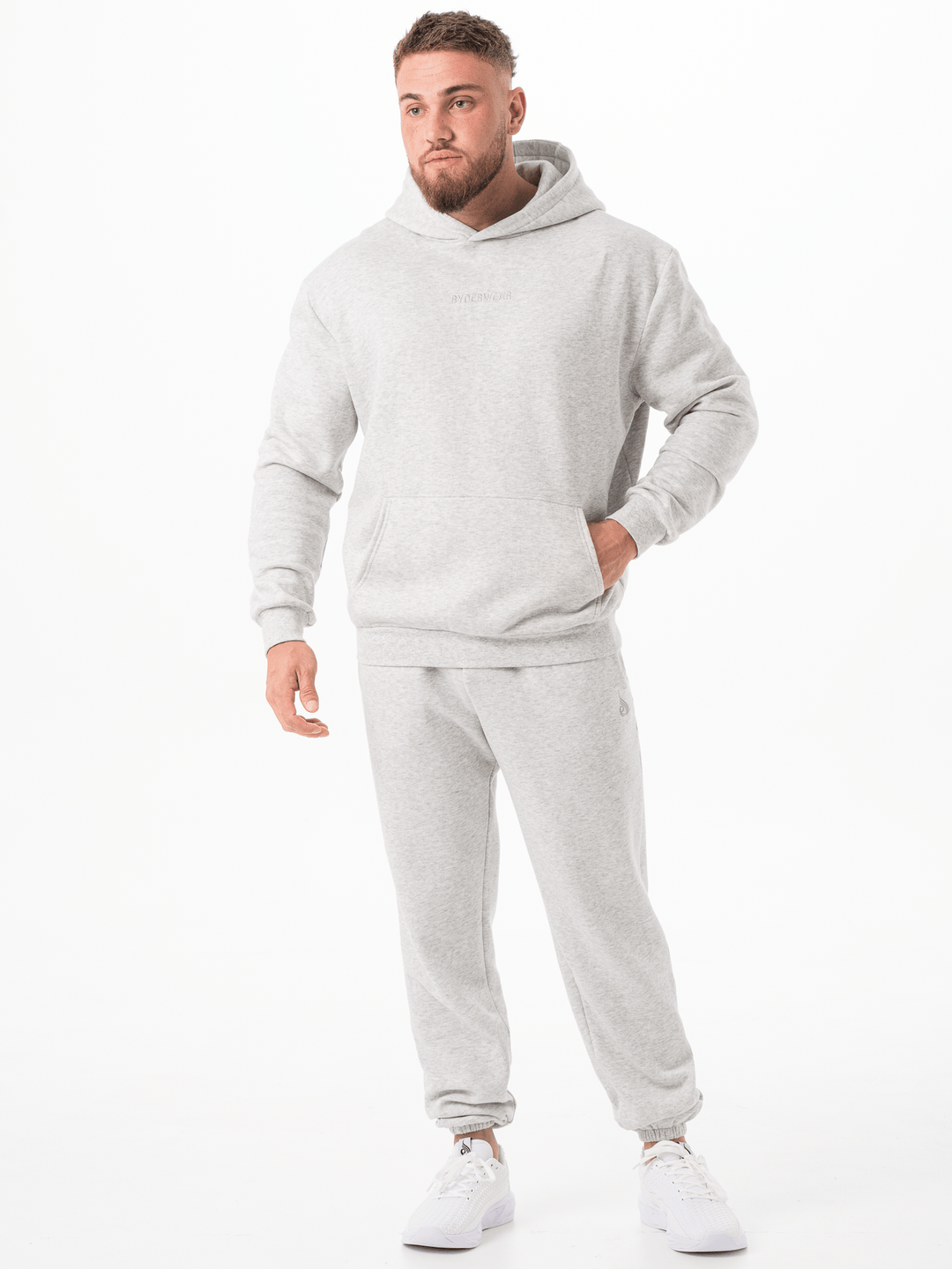 Unisex Hoodie - Snow Marl Clothing Ryderwear 