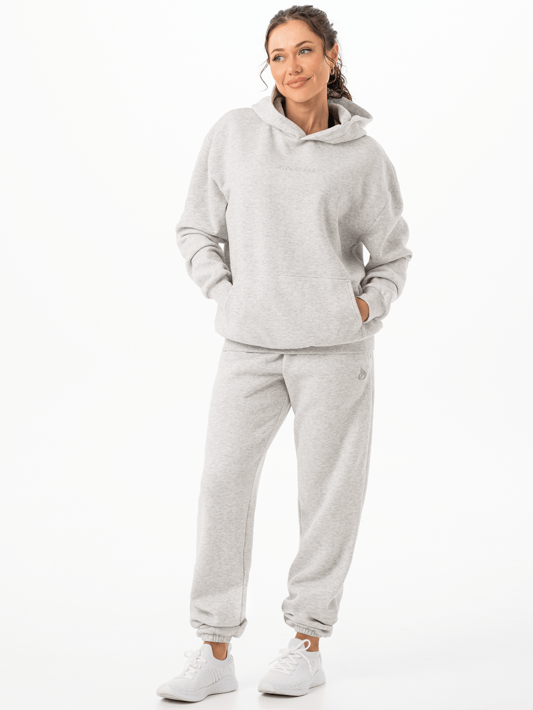 Unisex Hoodie - Snow Marl Clothing Ryderwear 