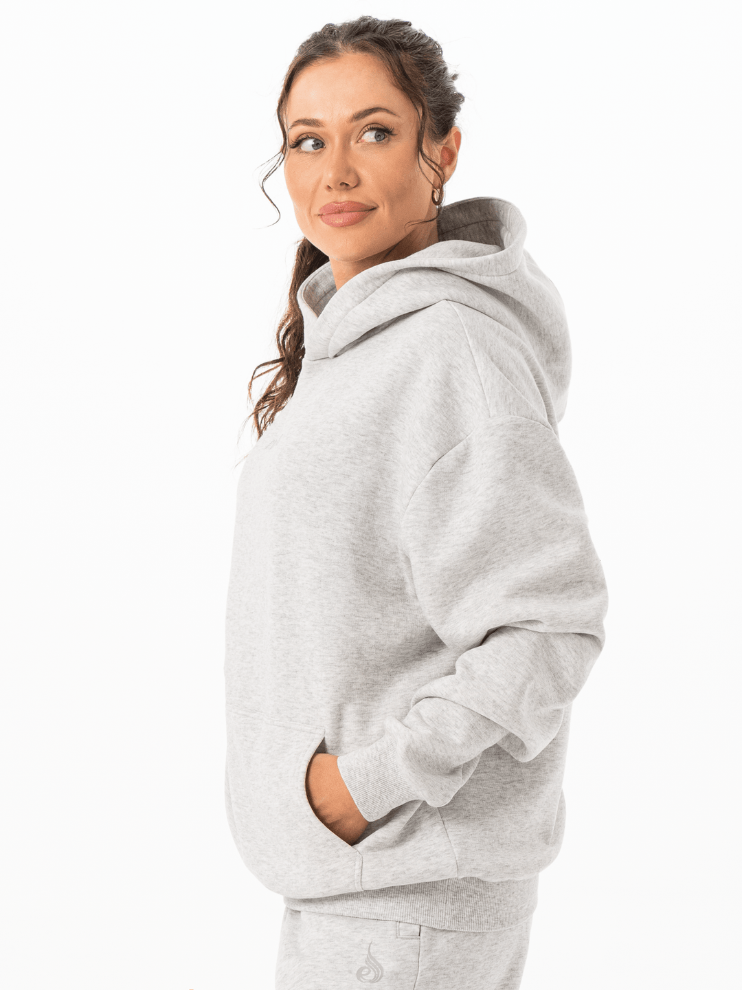 Unisex Hoodie - Snow Marl Clothing Ryderwear 