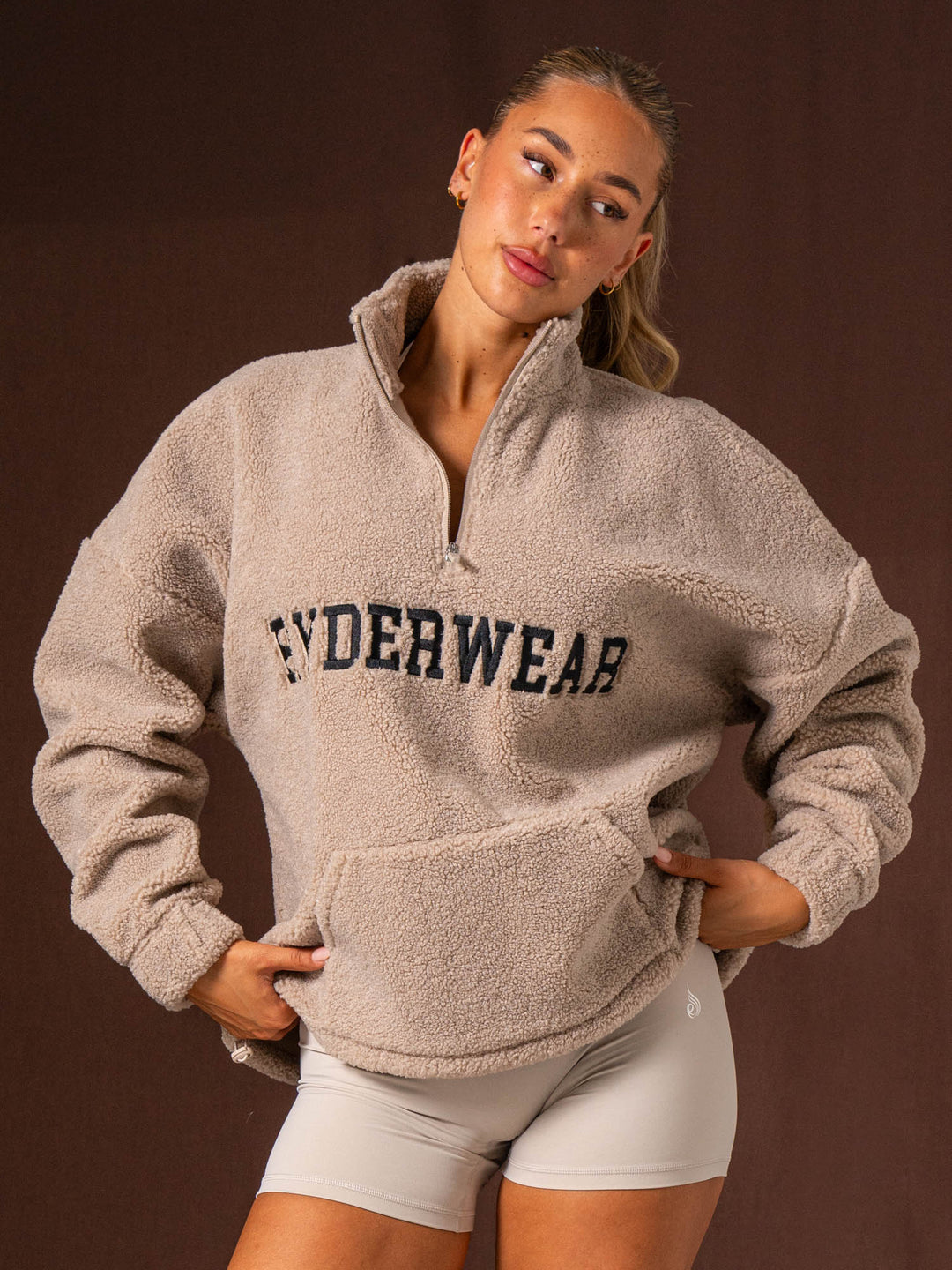 Unisex Teddy Jumper - Taupe Clothing Ryderwear 