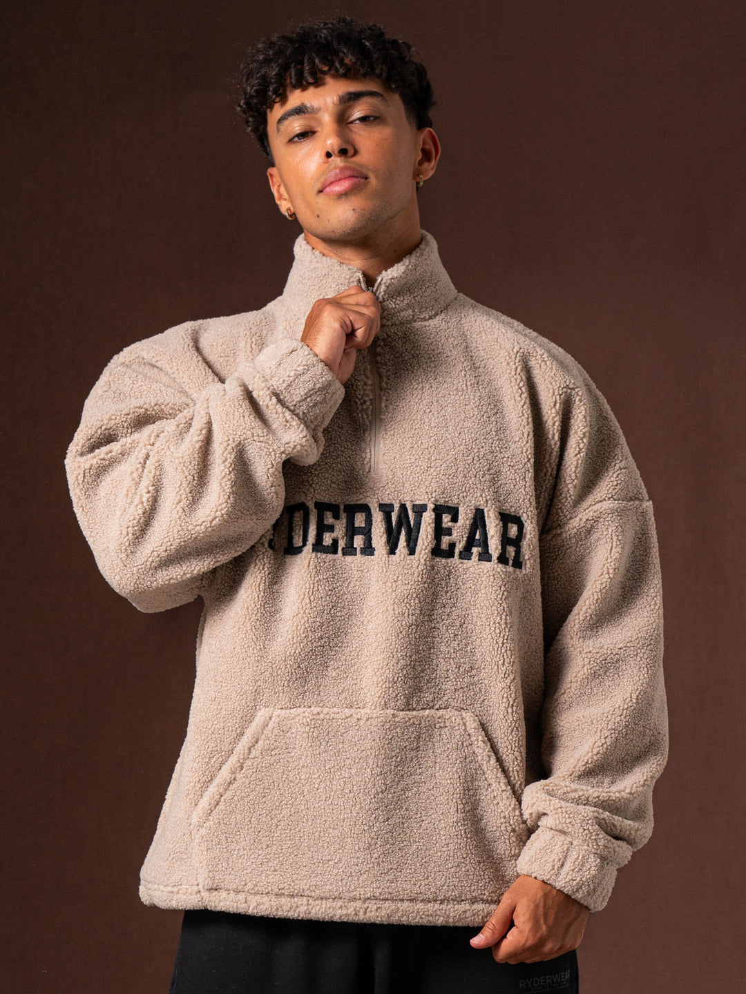 Unisex Teddy Jumper - Taupe Clothing Ryderwear 