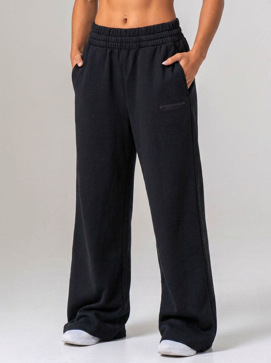 Womens Wide Leg Pant - Black Clothing Ryderwear 