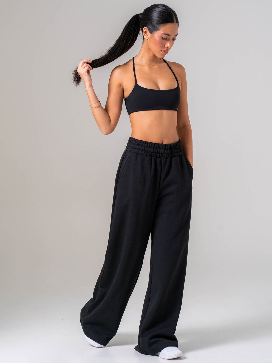 Womens Wide Leg Pant - Black Clothing Ryderwear 