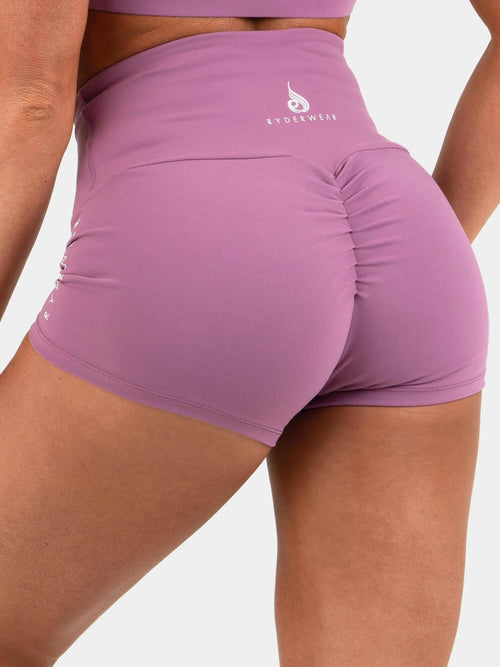Animal Scrunch Bum Shorts Purple