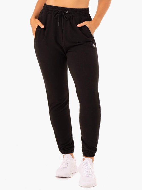 Only Black High Rise Track Pants