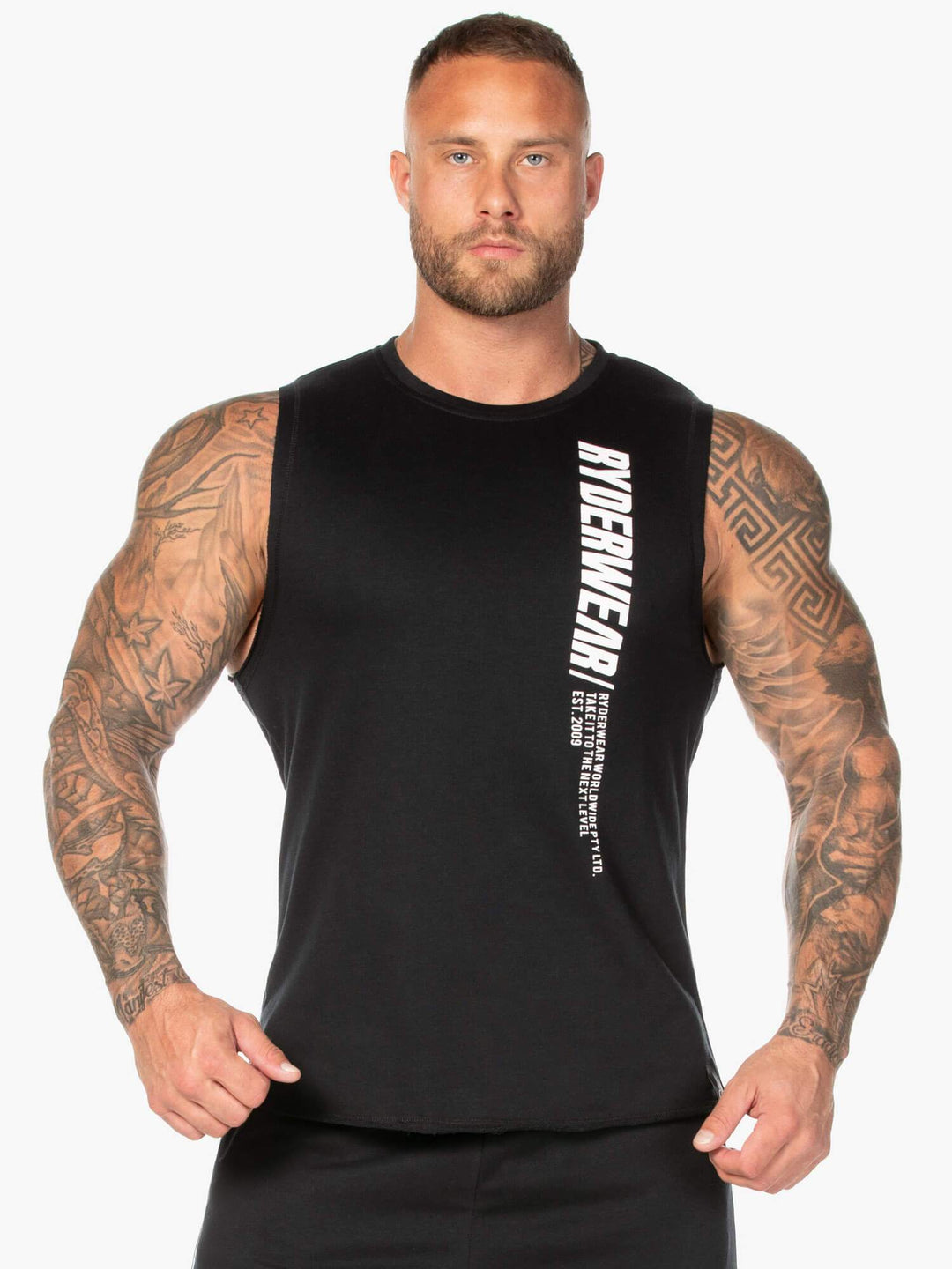 Block Fleece Tank - Black/White Clothing Ryderwear 