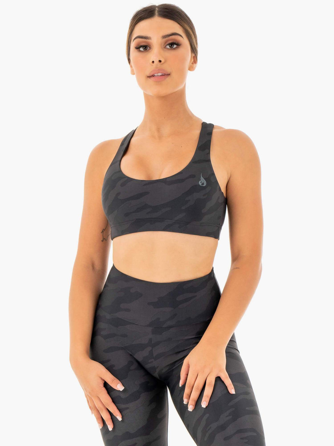 Camo Sports Bra - Black Camo Clothing Ryderwear