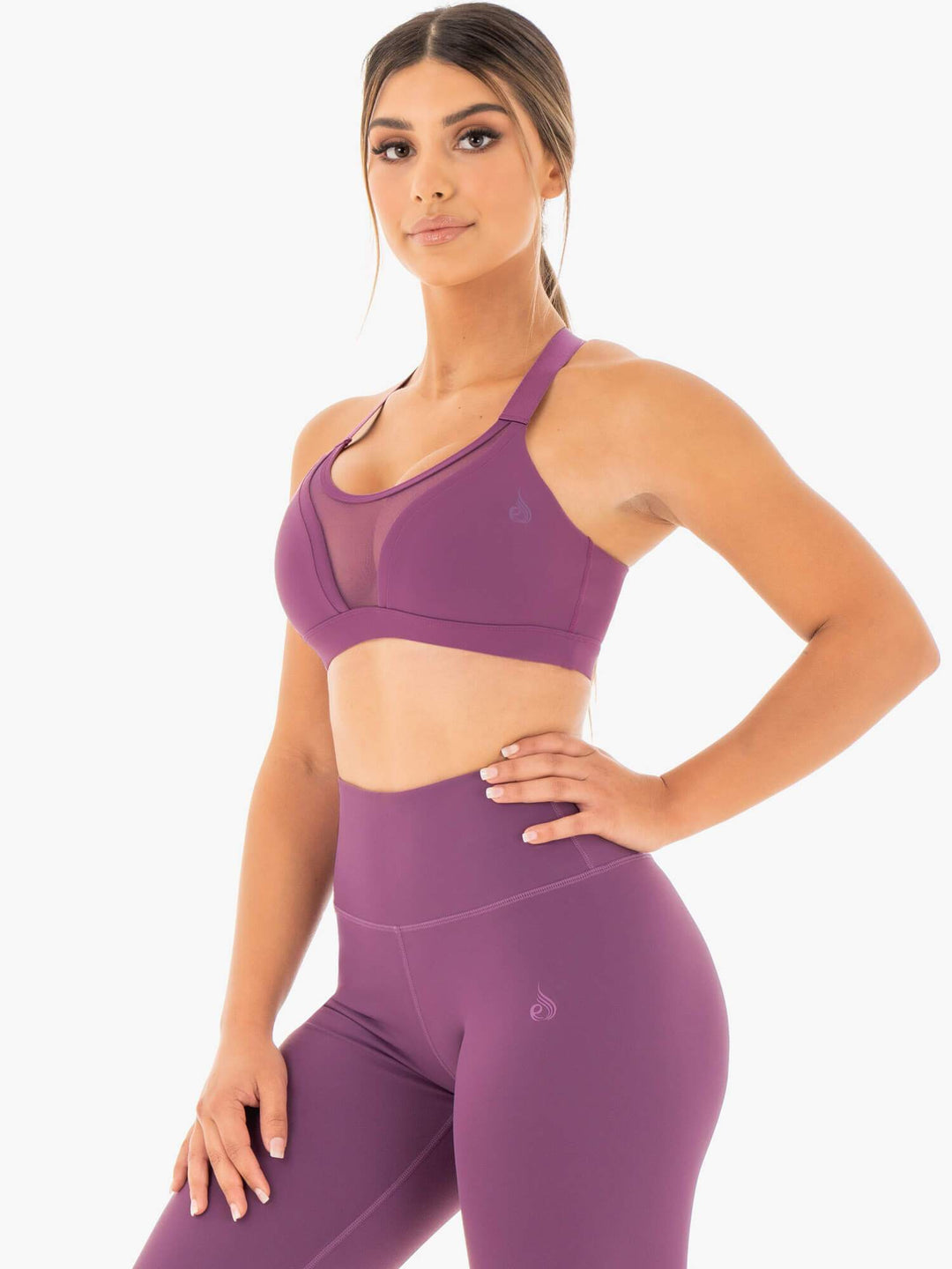 Collide Mesh Contour Sports Bra - Purple Clothing Ryderwear 