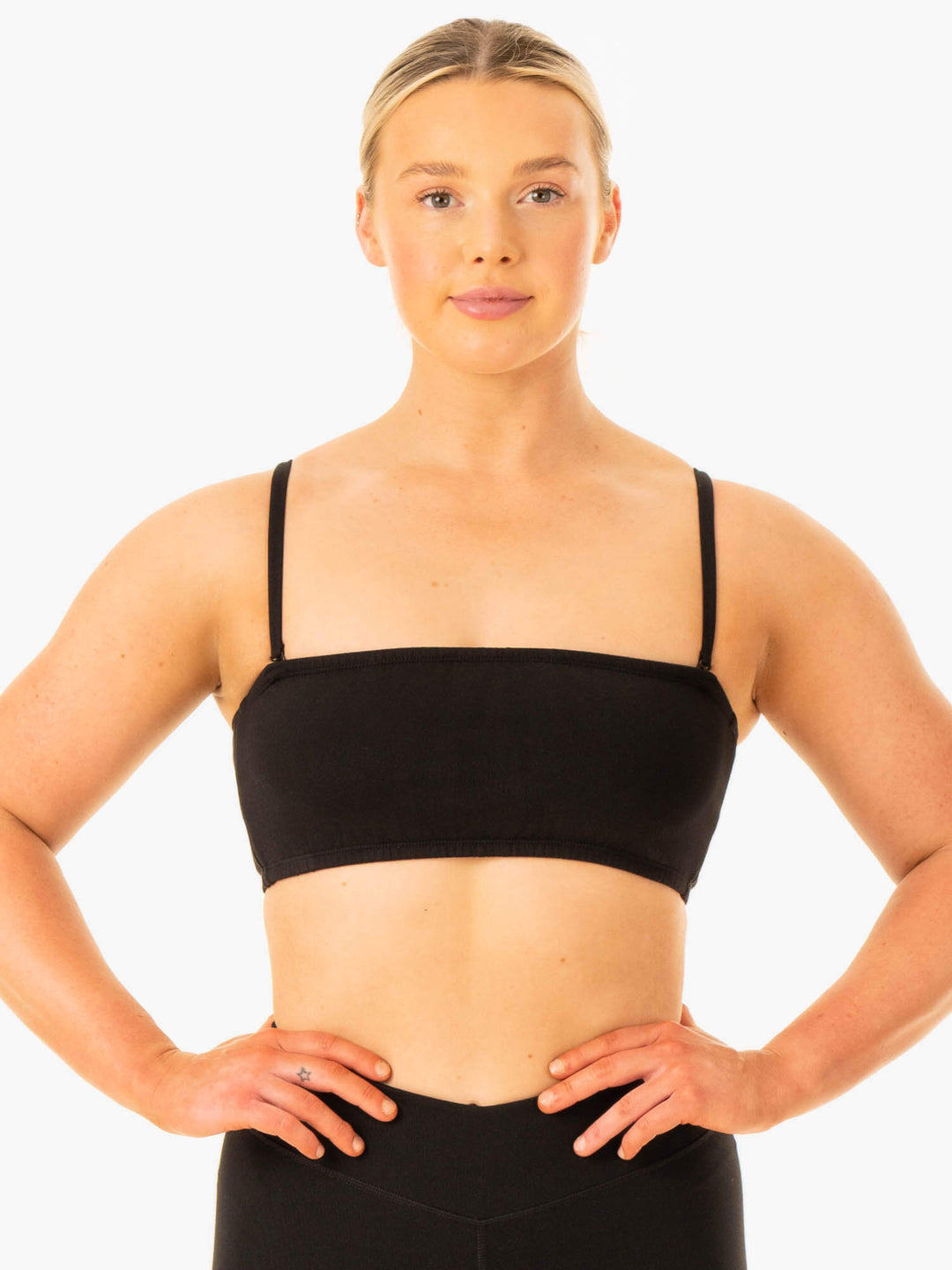 Convertible Bandeau Sports Bra - Black Clothing Ryderwear