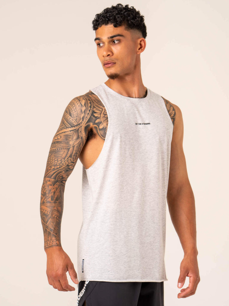 Emerge Drop Armhole Tank - Snow Grey Marl - Ryderwear