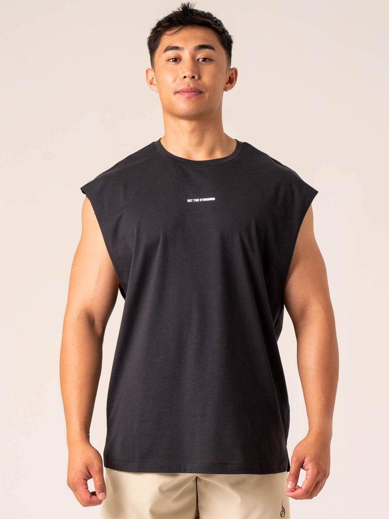 Emerge Muscle Tank - Faded Black - Ryderwear