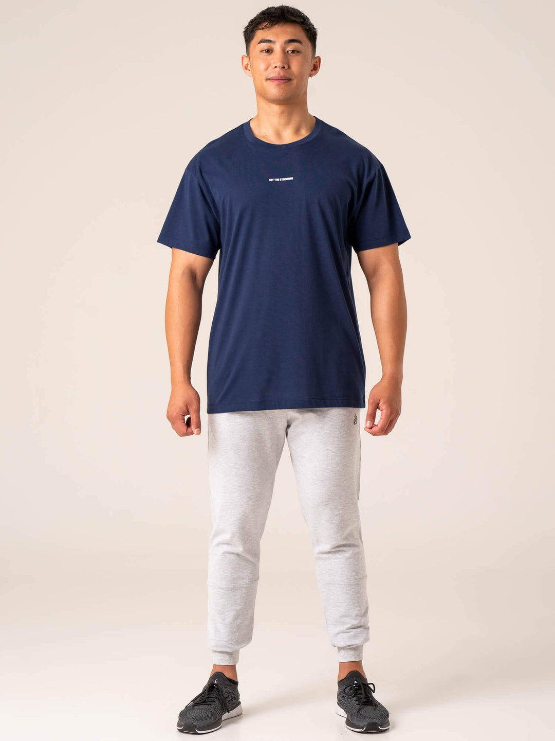 Emerge Oversized T-Shirt - Navy Clothing Ryderwear 