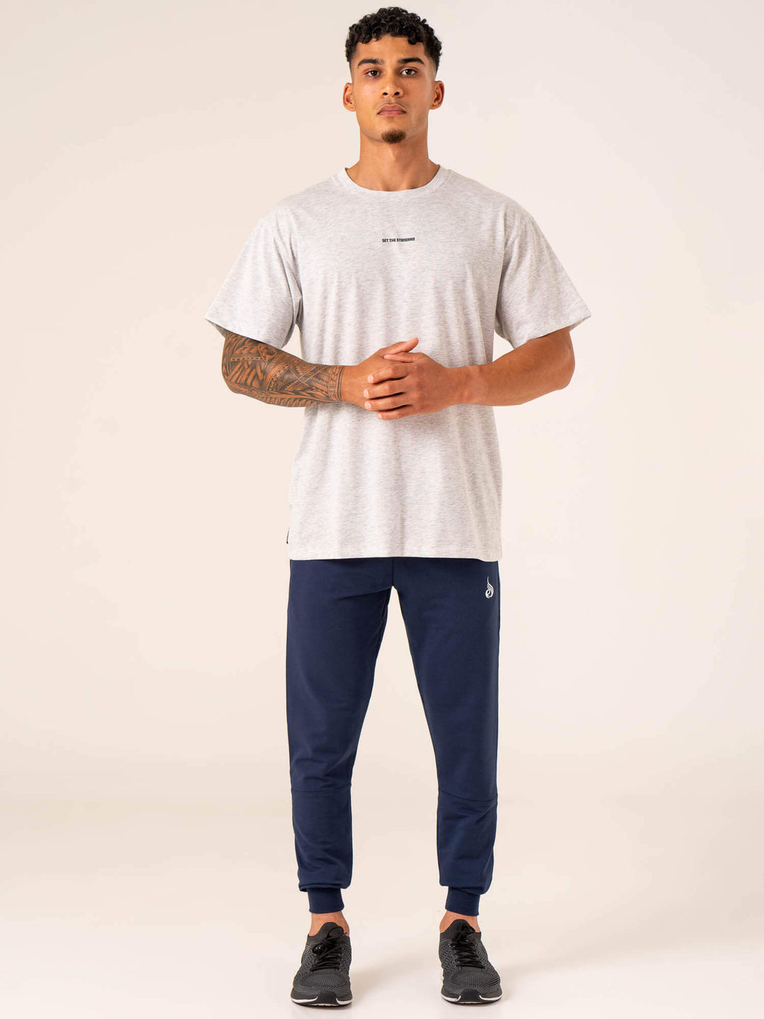 Emerge Oversized T-Shirt - Snow Grey Marl Clothing Ryderwear 
