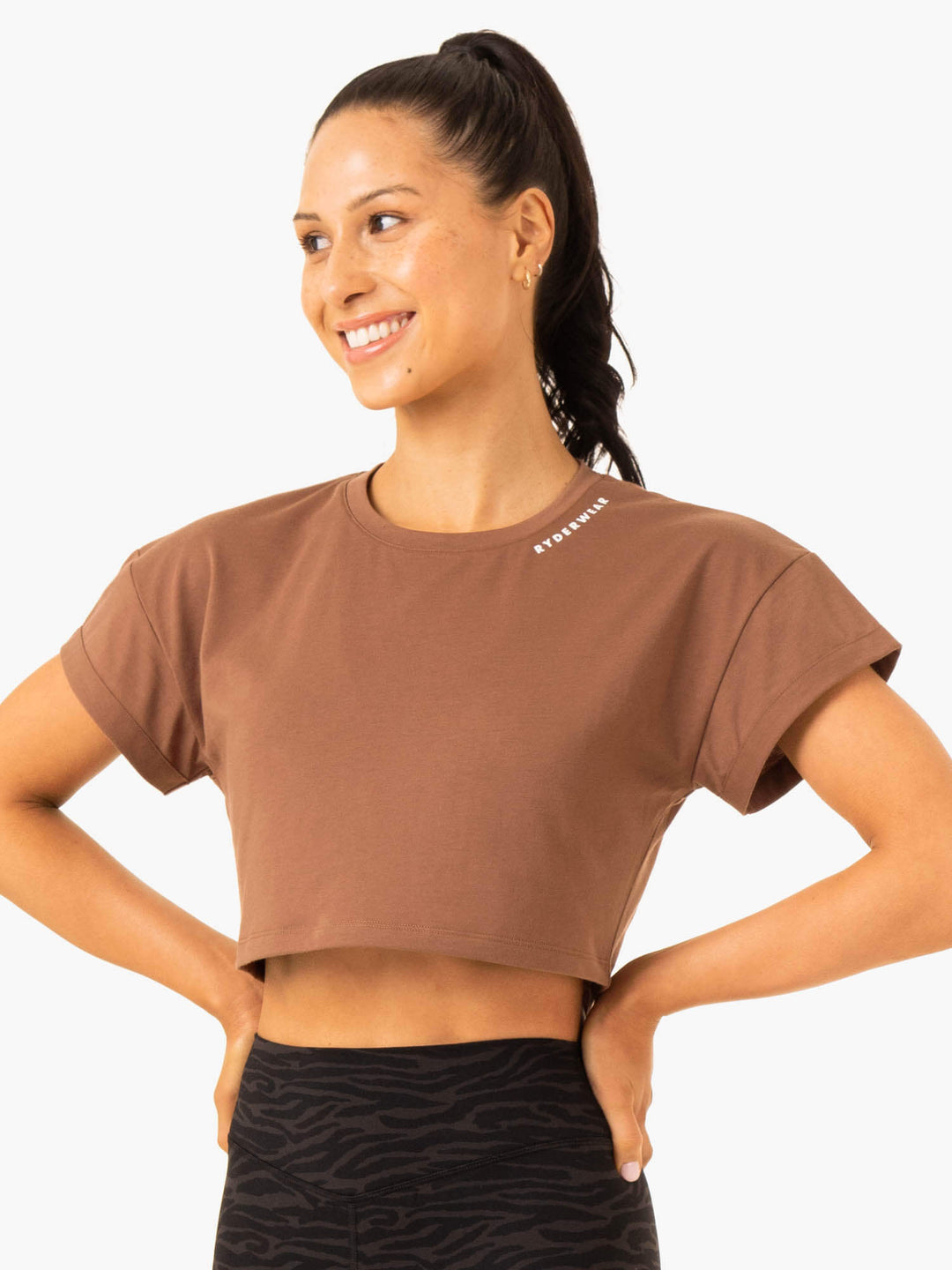 Energy Cap Sleeve T-Shirt - Chocolate Clothing Ryderwear 
